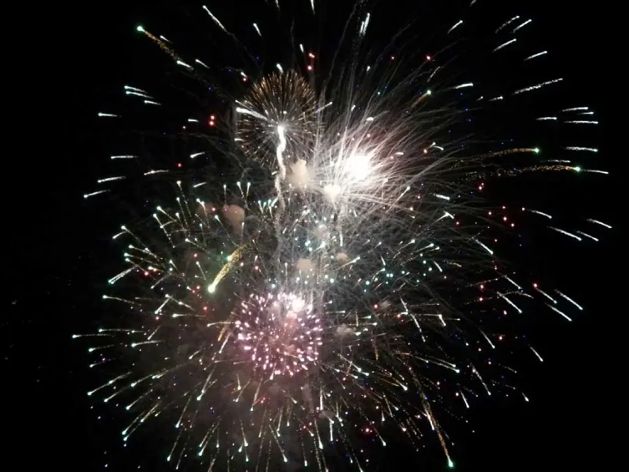 Guests watching fireworks from the boat