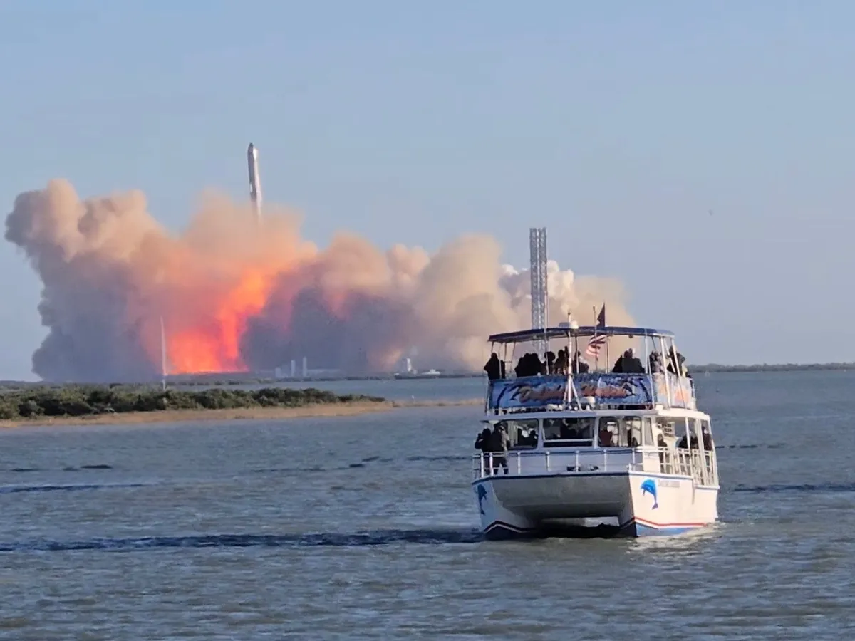 SpaceX rocket launch from the water