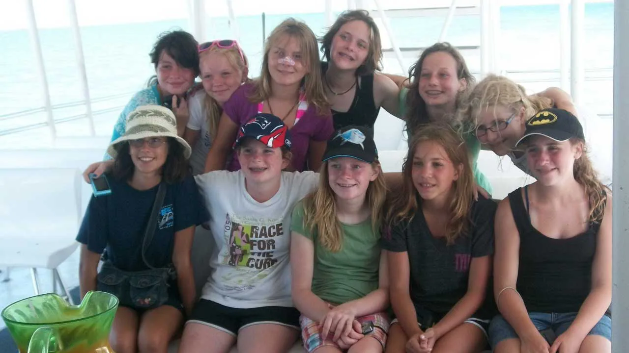 Students learning about marine life